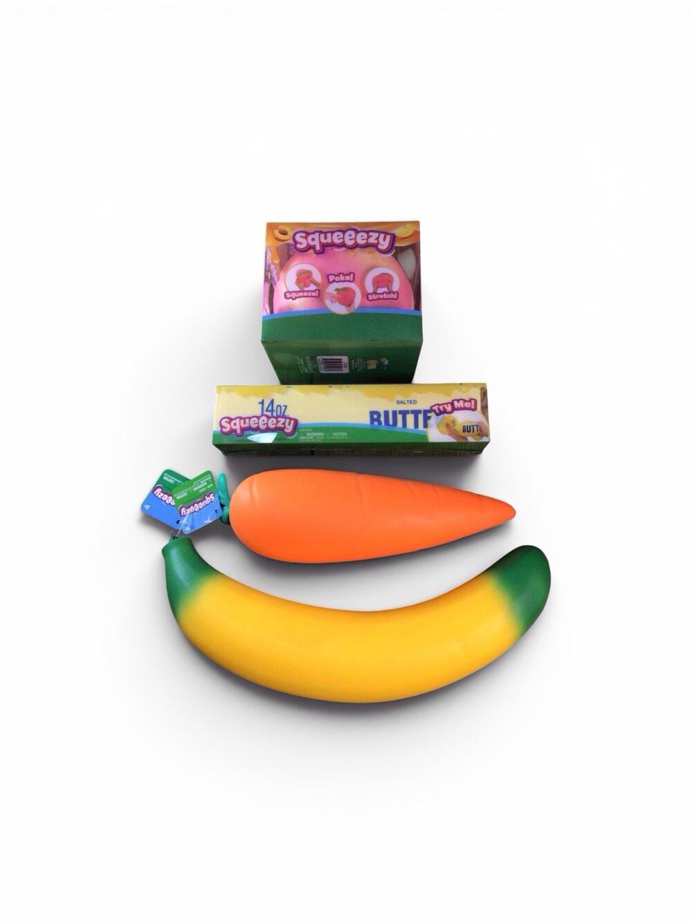Squishy Bundle Lot of 4 All New Banana Carrot Butter Peach Squeeezy